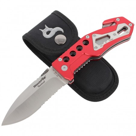 Nóż składany ratowniczy BlackFox Aluminium Red Rescue Folder (BF-117)