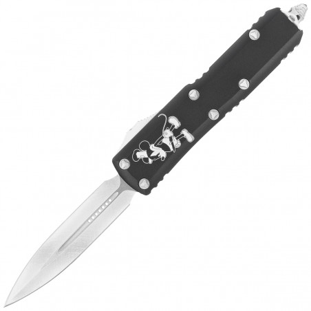 Nóż automatyczny OTF Microtech UTX-85 D/E Steamboat Willie Signature Black Aluminium, Antique White M390 by Tony Marfione (232-1