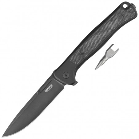 Nóż składany LionSteel Skinny Black Aluminium/Black Canvas Micarta, Old Black MagnaCut by Molletta (SK01A BB)