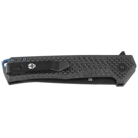 Nóż składany Tekto F1 Alpha Black Carbon Fiber, Blue HW, Black D2