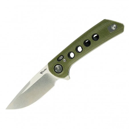 Nóż składany Reate PL-XF-3 Green Micarta/Black G10 Inlay, Stonewashed Nitro-V