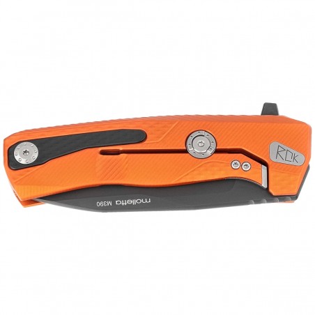 Nóż składany LionSteel ROK Orange Aluminium, Black M390 by Molletta (ROK A OB)