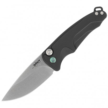 Nóż automatyczny Medford Smooth Criminal Auto Tumbled Blade, Black Handles, Green HW/Clip, S45VN (MKA0394TQ-42AB-T4C4-Q4)