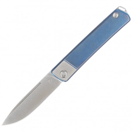 Nóż składany Medford Gentleman Jack Tumbled Drop Point, Blue / Silver Bolsters Handles, Std HW/Clip, S45VN (MK2114TD-37A2-TSCS-Q