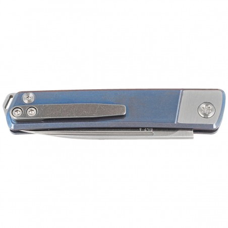 Nóż składany Medford Gentleman Jack Tumbled Drop Point, Blue / Silver Bolsters Handles, Std HW/Clip, S45VN (MK2114TD-37A2-TSCS-Q