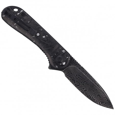 Nóż składany CIVIVI Elementum Flipper Shredded Carbon Fiber / Silvery Shred, Black Damascus (C907C-DS2)