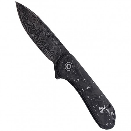 Nóż składany CIVIVI Elementum Flipper Shredded Carbon Fiber / Silvery Shred, Black Damascus (C907C-DS2)