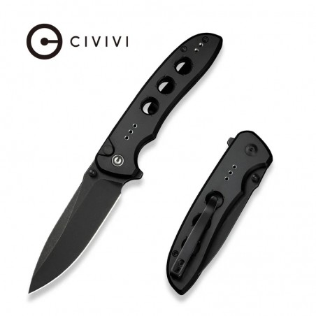 Nóż składany Civivi Hyperpulse Black Aluminium, Black Stonewashed 14C28N (C23087A-1)