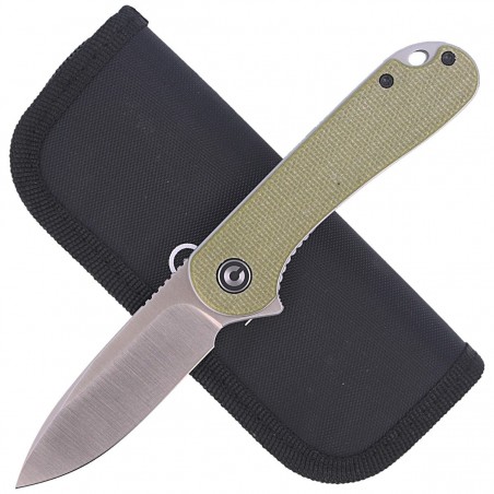 Nóż składany CIVIVI Elementum Flipper Olive Micarta, Satin Finish (C907S)