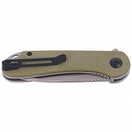 Nóż składany CIVIVI Elementum Flipper Olive Micarta, Satin Finish (C907S)