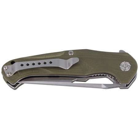 Nóż składany Kubey Dugu Green G10, Stonewashed D2 (KU210B-1)