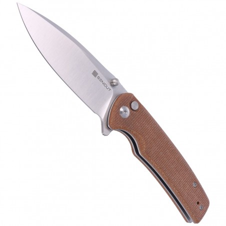 Nóż składany Sencut Sachse Brown Micarta, Satin 9Cr18MoV (S21007-3)