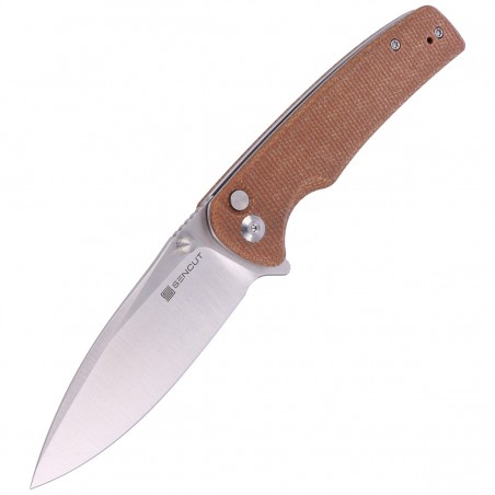 Nóż składany Sencut Sachse Brown Micarta, Satin 9Cr18MoV (S21007-3)