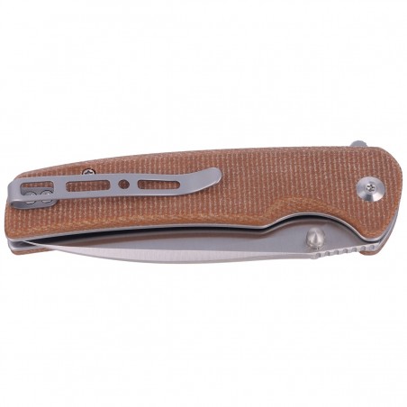 Nóż składany Sencut Sachse Brown Micarta, Satin 9Cr18MoV (S21007-3)