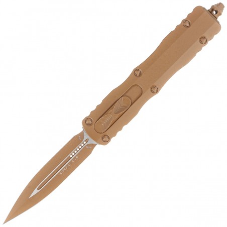 Nóż automatyczny OTF Microtech Dirac D/E Cerakote Tan Aluminium, Cerakote Tan M390 by Tony Marfione (225-1CTA)