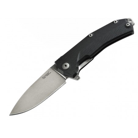 Nóż składany LionSteel KUR G10 Black, Stone Washed Blade (KUR BK)