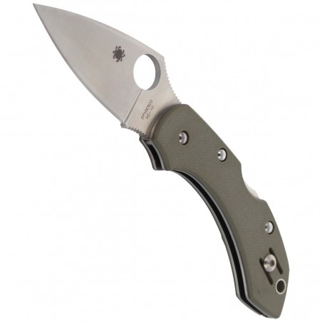 Nóż składany Spyderco Dragonfly Folige Green G-10, Satin Plain V-10 (C28GPFG)