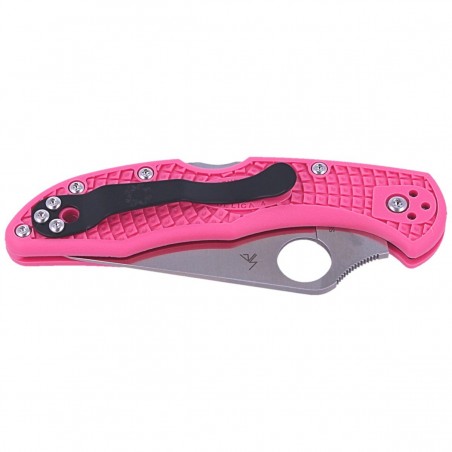 Nóż składany Spyderco Delica 4 FRN Pink, Plain CPMS30V (C11FPPNS30V)