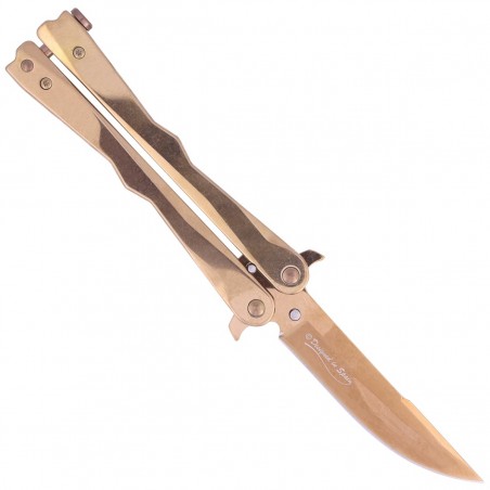 Nóż składany motylek Martinez Albainox Balisong, RainGold Finish (02165)