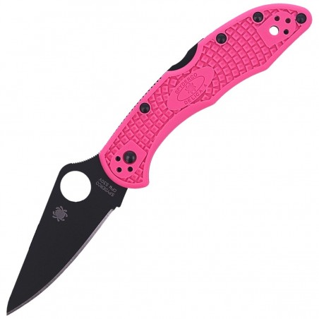 Nóż składany Spyderco Delica 4 FRN Pink, Black Blade Plain CPMS30V (C11FPPNS30VBK)