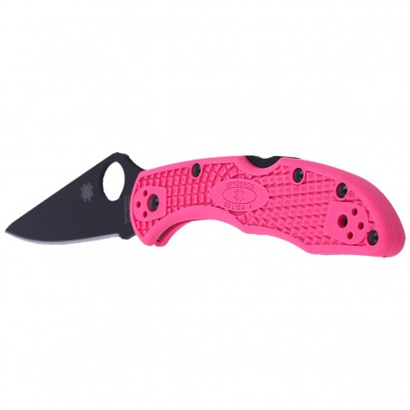 Nóż składany Spyderco Delica 4 FRN Pink, Black Blade Plain CPMS30V (C11FPPNS30VBK)