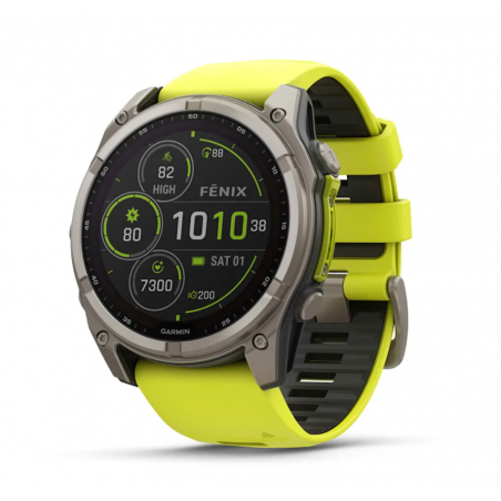 Garmin Fenix 8 Solar w kolorze żółtym i szarym