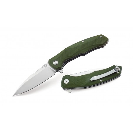 Nóż składany Bestech Warwolf Army Green G10, Stonewashed/Satin D2 (BG04B)