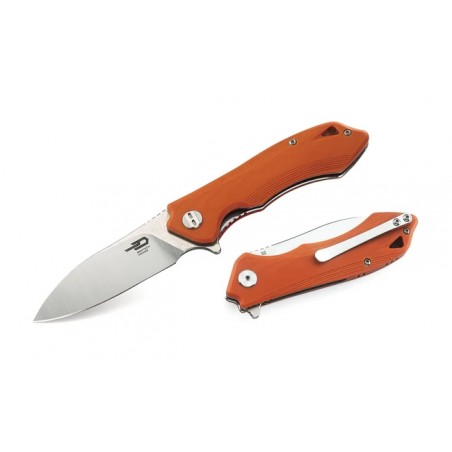 Nóż składany Bestech Beluga Orange G10, Stonewashed/Satin D2 (BG11E-2)