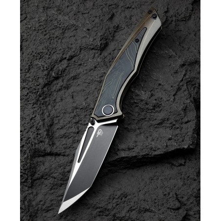 Nóż składany Bestech Togatta Bronze Titanium/Black G10, Black Stonewashed/Satin M390 by Koens Craft (BT2102E)