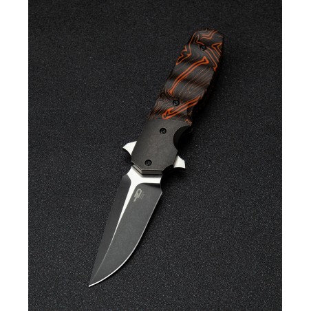 Nóż składany Bestech Freefall Black Titanium/Black-Orange G10, Black Stonewashed/Satin CPM S35VN by Jason Clark (BT2007B)