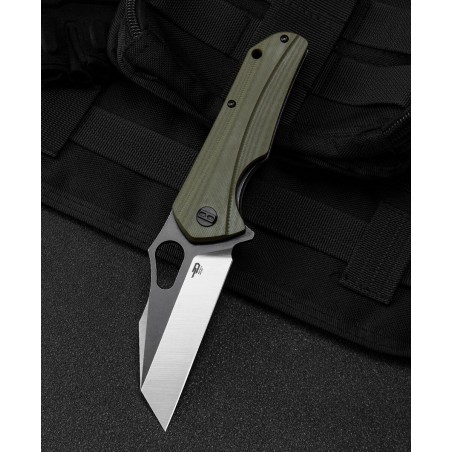 Nóż składany Bestech Operator Green G10, Satin/Black D2 (BG36C)