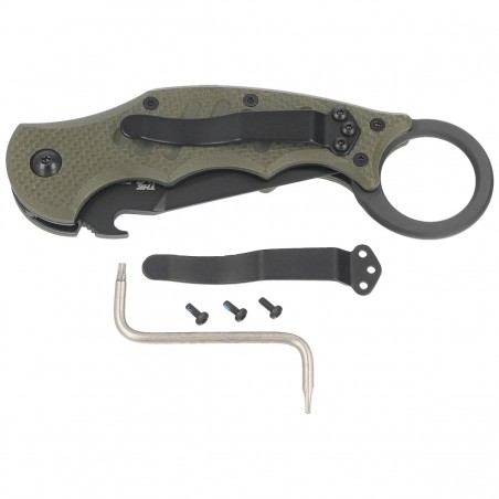 Nóż składany Fox The Dart Karambit OD Green G10, Black Idroglider N690 by Doug Marcaida (FX-597 OD)