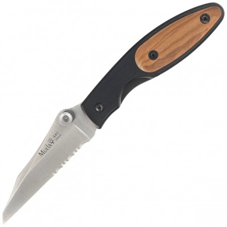 Nóż składany Muela KSC-7OL Black Aluminium/Olive Wood, Satin P/S 440C