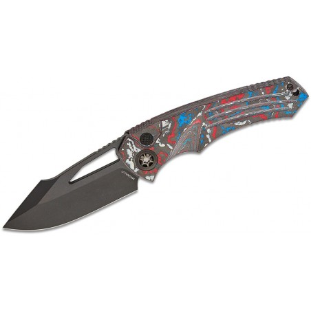 Nóż składany Heretic Pariah Manual ''Election Edition'' America Camo Carbon Fiber, Black DLC MagnaCut by Tony Marfione Jr. (H046