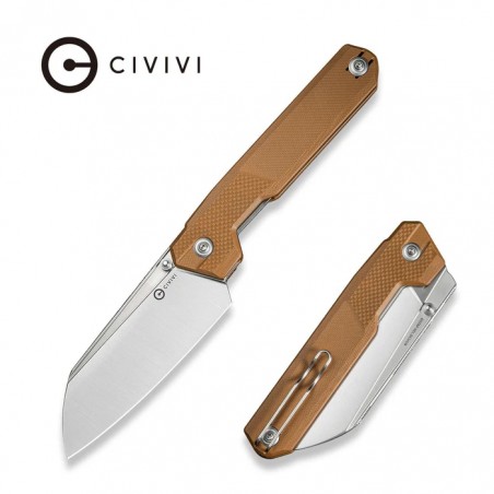 Nóż składany Civivi Hid Brown G10, Satin 14C28N by Ostap Hel (C23008-3)