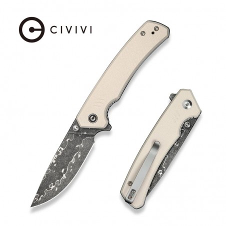 Nóż składany Civivi Merit Ivory G10, Damascus (C24012-DS1)