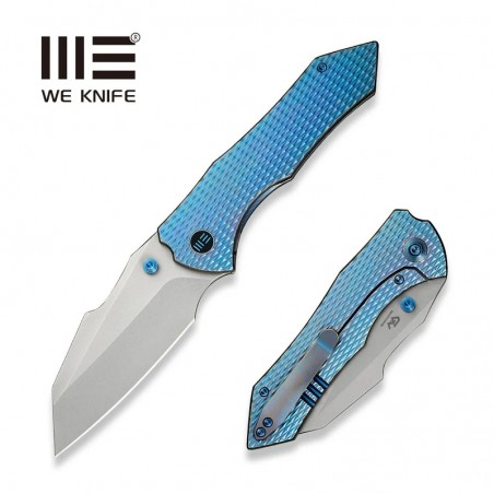 Nóż składany We Knife High-Fin XL Blue / Purple Titanium, Stonewashed CPM 20CV by Gavko Knives (WE24010-2)