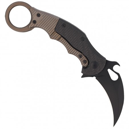 Nóż składany FOX Karambit Titanium Frame Lock / Carbon Fiber, Cerakote Black Elmax (FX-599TiC)