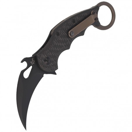 Nóż składany FOX Karambit Titanium Frame Lock / Carbon Fiber, Cerakote Black Elmax (FX-599TiC)