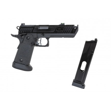 Pistolet ASG SRC Dark Viper DUAL POWER z walizką transportową i magazynkiem CO2 Czarny