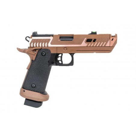 Pistolet ASG SRC Sahara Viper DUAL POWER z walizką transportową i magazynkiem green gas Flat Dark Earth