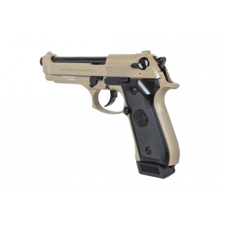 Pistolet ASG ICS BLE-BM9 Dual Power Half-Tan (z magazynkiem na CO2)