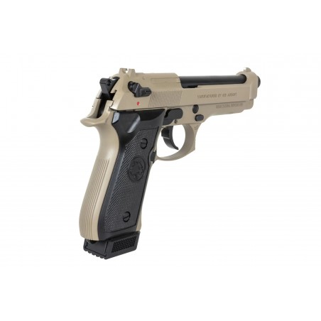 Pistolet ASG ICS BLE-BM9 Dual Power Half-Tan (z magazynkiem na CO2)