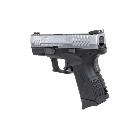 Pistolet ASG Cybergun x Springfield XDM 3.8" Compact Czarno-srebrny