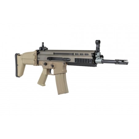 Karabinek szturmowy ASG Cybergun x FN HERSTAL SCAR-L z walizką transportową Tan