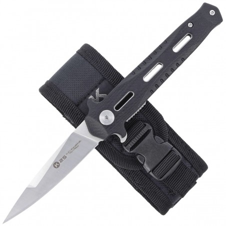 Nóż składany K25 Tactical Black G10, Satin Finish (18711)