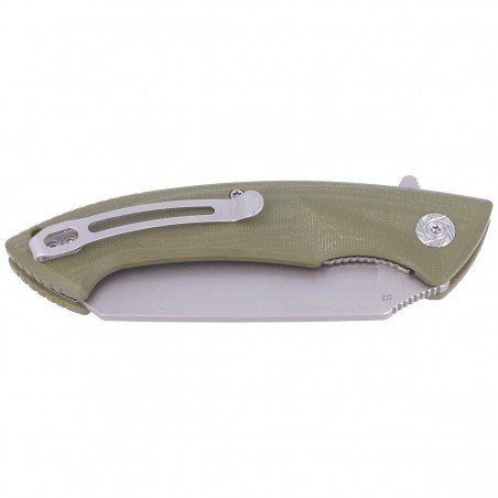 Nóż składany Kubey Anteater OD Green G10, Sandblasted D2 (KU212B)