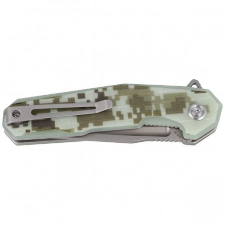 Nóż składany Kubey Carve Digital Camo G10, Bead Blasted AUS-10 (KB237H)