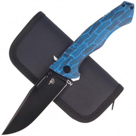 Nóż składany Bestech Keen II Black-Blue G10/Titanium, Black Stonewashed CPM S35VN by Koens Craft (BT2301D)