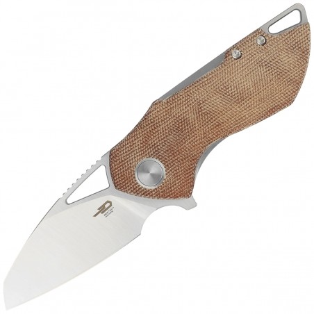 Nóż składany Bestech Riverstone Natural Canvas Micarta, Satin 154CM by Frank Grissom (BL03E)